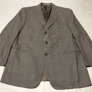 Ermenegildo Zegna Men’s 44R Wool Houndstooth Blazer 3 Button Jacket Boyds Italy